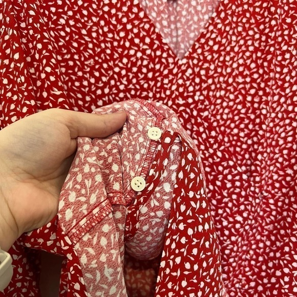 NWT Madewell Kinston Side-Button Wrap Top in Park Picnic Size XXL - Picture 7 of 10